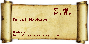 Dunai Norbert névjegykártya