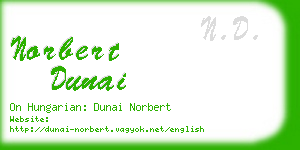 norbert dunai business card